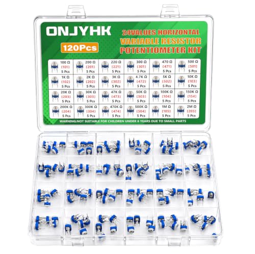 24Values 100 Ohm to 2M Ohm Variable Resistor Potentiometer Kit