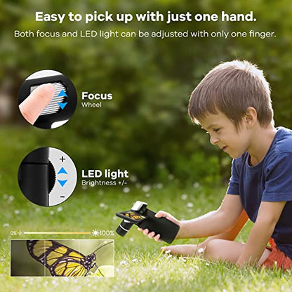 Andonstar AD203 Digital Microscope (Black+Bracket) - color: Black+Bracket