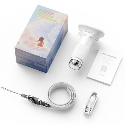 1000X Microscope for Kids, 2'' Screen Kids Wonder Quest Microscope Camera - color: White