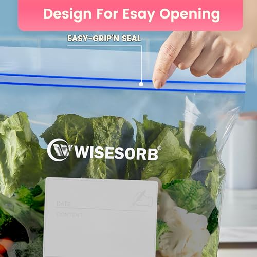 WiseFresh Gallon Food Storage Freezer Bag, 90 Count Grip 'n Seal Bags for Storage (45 count/Pack,2 Packs) - color: 90 count