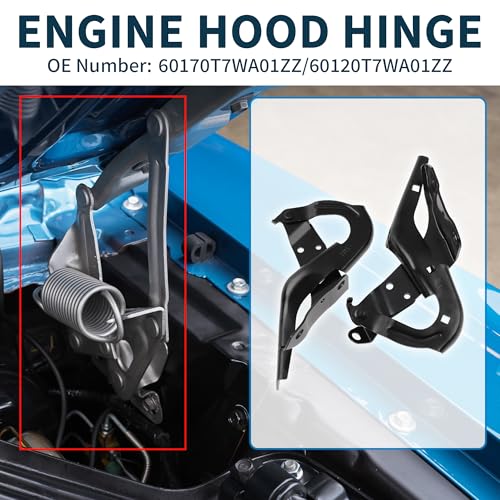 Hood Hinges for Honda HR-V 2016-2022 No.60170T7WA01ZZ/60120T7WA01ZZ Front Driver and Passenger Side Front Bonnet Bracket Black 1 Pair