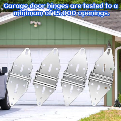 8 Pcs Garage Door Hinges Heavy Duty #1#2#3#4 Galvanized Steel