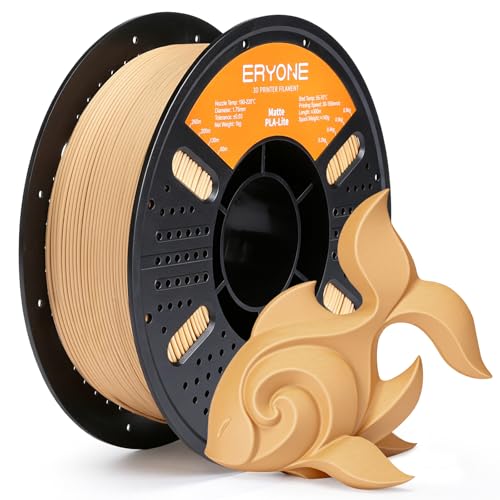 ERYONE Matte PLA Basic 3D Printer Filament 1.75 +/- 0.03mm, Matte Filament 1KG(2.2LBS) Spool, Brown - color: Lite Matte Brown