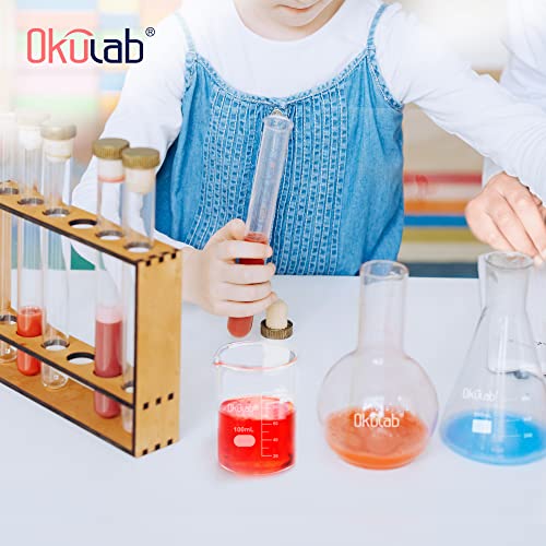 6pcs of 250mL Glass Beaker, Low Form, Graduated 3.3 Borosilicate Glass Beaker Set for Lab, Classroom, Craft, Kitchen,BKLG250B6 - style: Vol.250ml, Case of 6