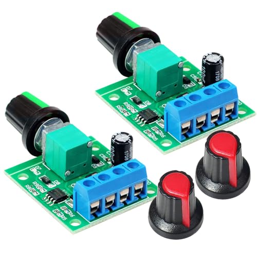 Gebildet 2pcs PWM Low Voltage Motor Speed Controller DC 1.8V 3V 5V 6V 12V 2A 1803BK 1803B Adjustable Driver Switch with Speed Control Knob - style: 12V-5pin