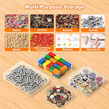 8 Pack 2.56 x 2.56 x 1.38 inch Clear Plastic Storage Containers with Lids - color: 8 PCS, size: 6.5 x 6.5 x 3.5 inch