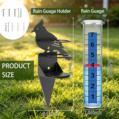 Rain Gauge Outdoor, Accurate Rain Gauges Outdoors Best Rated with Holder