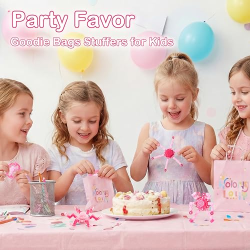 2 Pack Pink Transformable Fidget Spinners for Girls, Sensory Robot Toys for Kids 8-12, Easter Basket Stuffers & Party Favors, Stress Relief ADHD Autism Fingertip Toy (Baby & Hot Pink) - style: 2PC-pink