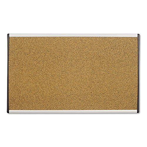 Quartet Bulletin Board, 30" x 18", Corkboard, Cubicle, Arc, Aluminum Frame (ARCB3018) - size: 30"W x 18"H, style: Cork