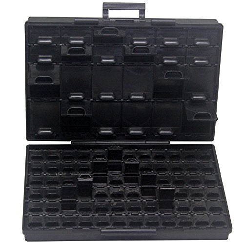 AideTek 4PCS BOXALL96 Anti-static Component Organizer ESD safe SMD parts box w/96 bins Conductive Storage Case - style: 4BOXALL96AS
