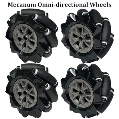 Mecanum Wheel for Robot Car Chassis, 60mm Omni-Directional Wheel Smart Robot Car DIY Mecanum Robotics Components, 4Pcs Omni Wheels with 4Pcs Metal 4mm Coupling Motor Connector for AGV Smart Robot - size: 60mm wheel, style: 4mm coupling