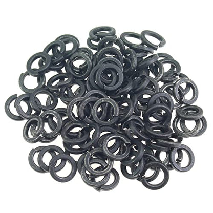 HELIFOUNER 100 Pieces 8.8 Grade Alloy Steel M8 Split Lock Washers, Spring Lock Washers for Screws Bolts, Black - color: Black, size: M8 (100 PCS)