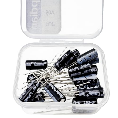 Electrolytic Capacitor YYipdian 1uF 50V 5x11mm High Temperature Resilience Aluminum Capacitors (Pack of 20) - size: 1uF 50V 5x11mm 20PCS