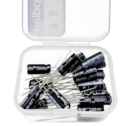 Electrolytic Capacitor YYipdian 1uF 50V 5x11mm High Temperature Resilience Aluminum Capacitors (Pack of 20) - size: 1uF 50V 5x11mm 20PCS
