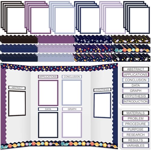 Fuyoooo 90 Pcs Science Fair Board Supplies, Space - style: Space