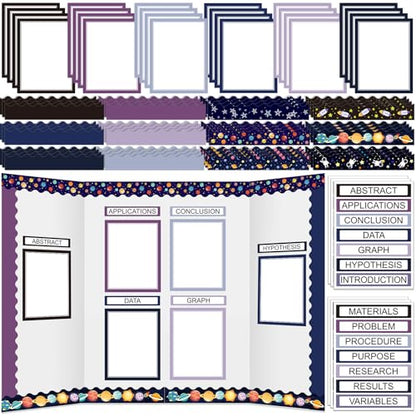 Fuyoooo 90 Pcs Science Fair Board Supplies, Space - style: Space