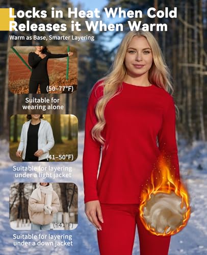 Merino Protect 100% Merino Wool Thermal Base Layer Set for Women - color: Dark Grey Heather, size: Large