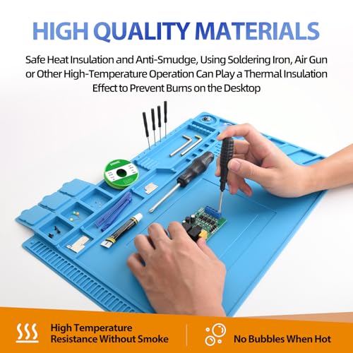 Silicone Soldering Mat, 17.7 x 11.8 in Electronics Repair Mat