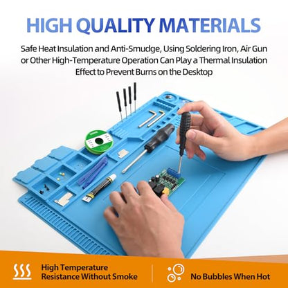 Silicone Soldering Mat, 17.7 x 11.8 in Electronics Repair Mat
