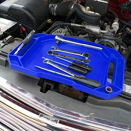 3pcs Large Non-Slip Flexible Silicone Tool Tray, Mechanic Tool Mat, Tool Organizer, Tool Storage, Tool Holder, Grip Mats, No Magnets, Christmas Day Gift for Men, Father’s Day Gift - color: Blue
