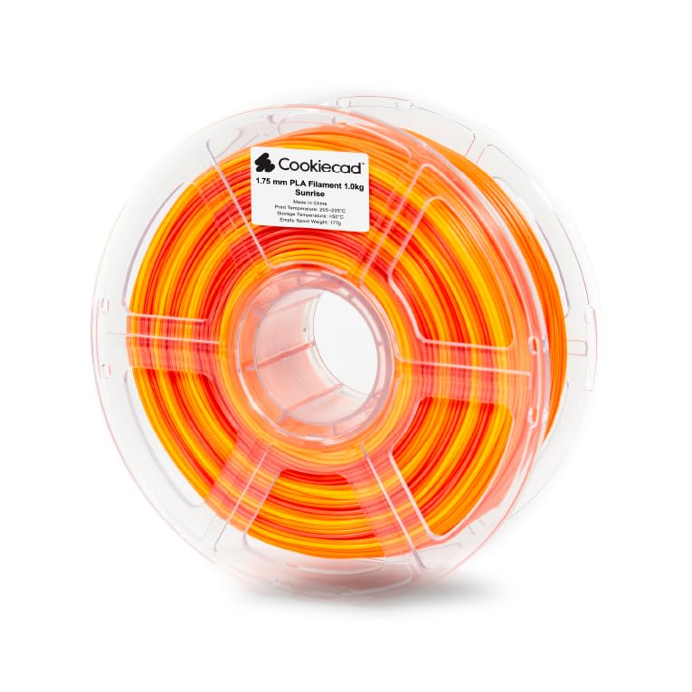 Cookiecad PLA Filament Rainbow Gradient, Sunrise, 1.75mm 1kg - color: Sunrise (Pink, Orange & Yellow)