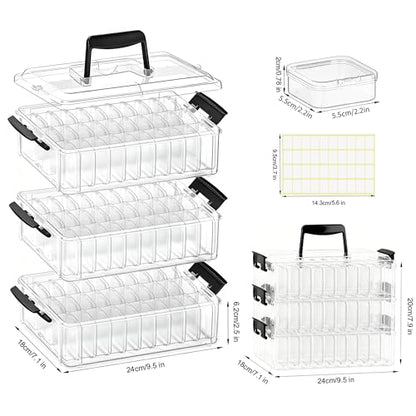 3-Tier Stackable Bead Organizer Box, 90 Small Containers and Lids - size: 3-Tier 90 Compartments