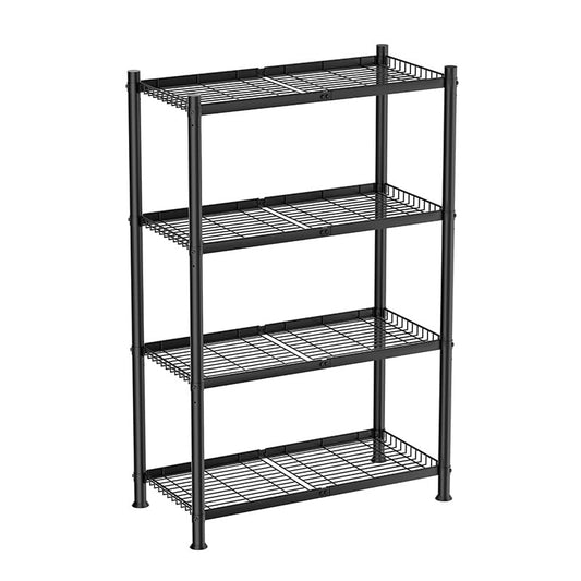 VETALLO 4 Tier Wire Shelving,Metal Shelves (32.0" W x 12.0" D x 47.2" H) - color: Black, size: 4 Tier 32.0" W x 12.0" D x 47.2" H