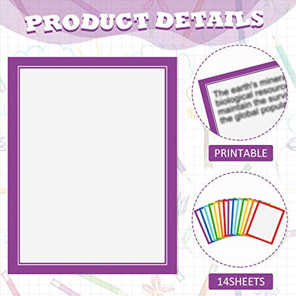 Lewtemi 14 Sheets Science Fair Subtitles Self Adhesive Paper,Rainbow Color - color: Rainbow Color