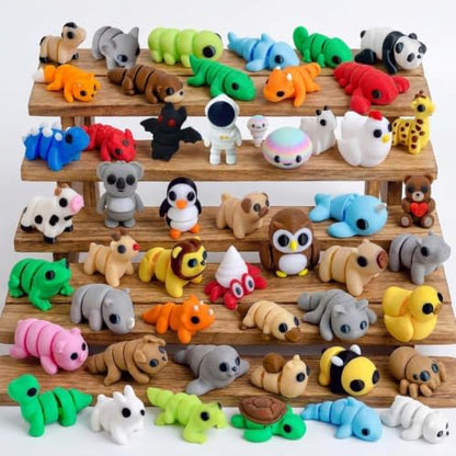 50 Pcs 3D Printed Animals Articulated Fidget Toys Mystery Pack
