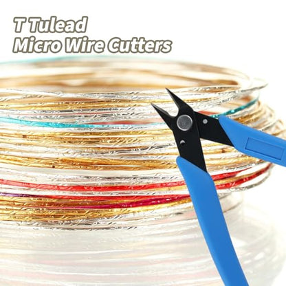 T Tulead 170ii Wire Flush Snips Micro Cutters Blue 3PCS - color: Blue