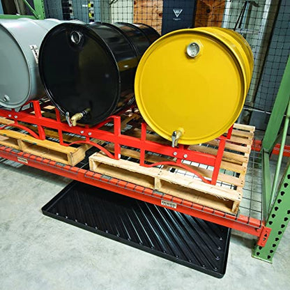 PIG Containment Tray - Rim to Rim Dimensions 49.25" L x 25.25" W x 2" H - Interior Bottom Dimensions 48" L x 24" W- 9 gal. Sump Capacity - PAK124-BK - size: 49.3" x 25.3" x 2"
