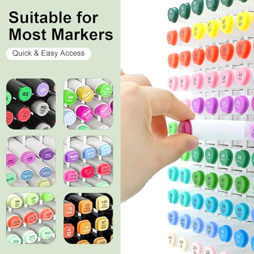 Marker Organizer, 135-Slot Marker Holder with Adjustable Dividers - size: 135 Holes