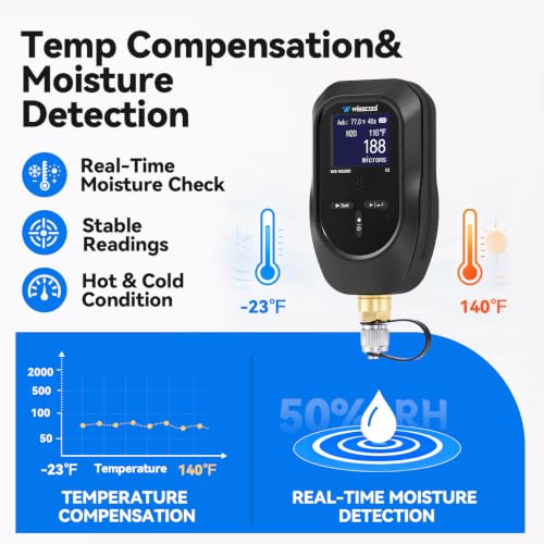 WISSCOOL HVAC Digital Micron Vacuum Gauge, 0-75000 Microns Visual Alert - color: Black