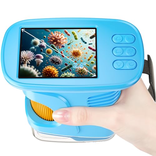 1000X Handheld Microscope for Kids, 4K Digital Kids Microscope Science Kits - color: Blue