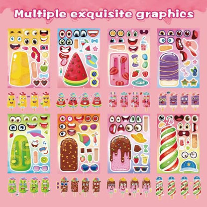Make Your Own Ice Cream Stickers, Make a Face Sticker - style: Ice Cream