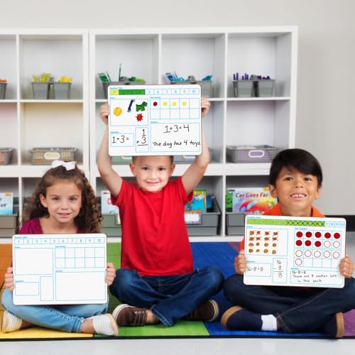 Really Good Stuff Solving Problems Two-Sided Dry-Erase Boards Set, 6 Boards
