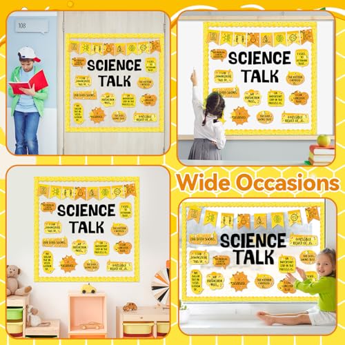 Bee Science Bulletin Board Set Bee Classroom Decorations Science Talk Bulletin Board Decorations Educational Paper Cutouts for Elementary Middle School Wall Decor Back to School Teacher Supplies - style: Bee
