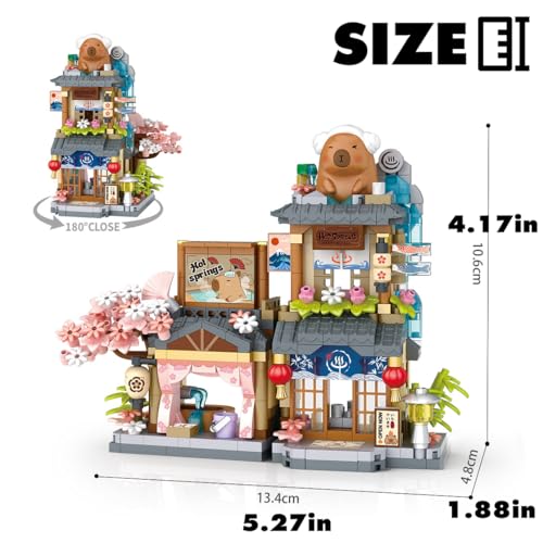 Capybara Hot Spring Retreat Mini Micro Building Blocks Toy Set - color: Capybara Hot Spring Retreat