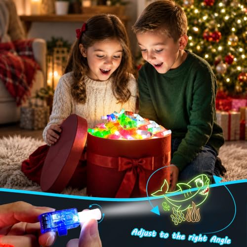 24 Pcs Cartoon Shark Party Favors LED Finger Lights Toys for Kids 3-12 - style: Shark