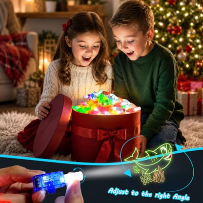 24 Pcs Cartoon Shark Party Favors LED Finger Lights Toys for Kids 3-12 - style: Shark