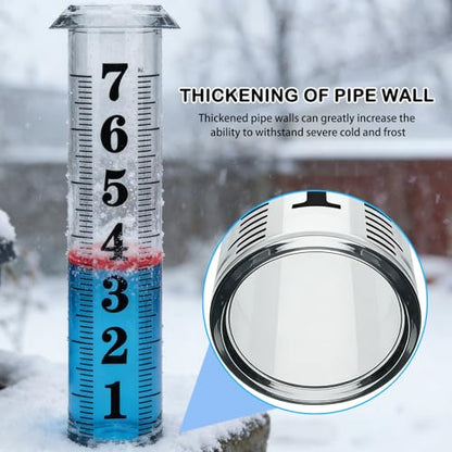 Rain Gauge Replacement Tube,Accurate 7 inch Capacity Rain Gauge Tube,Upgraded Rain Gauge Outdoors Best Rated ,Plastic Rain Meter Tube For Yard,1 Rainfall Measure Thickened Tube with 1 Clean Brush - color: Plastic Rain Gauge Tube B