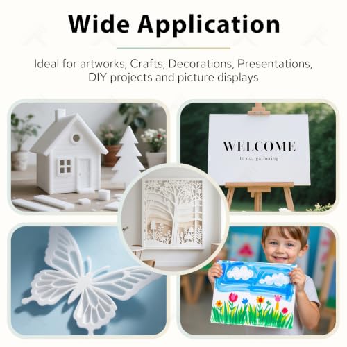 Golden State Art, 16x20 One Side Self Adhesive White Foam Boards 10 Pack 3/16" Thick Lightweight but Sturdy Self Sticky Foam Boards for Projects, Pictures, Decorations and Craft Display - size: 16x20