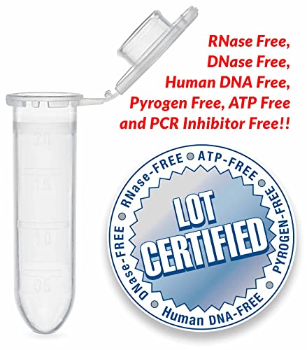 Globe Scientific 111572 Polypropylene Graduated Microcentrifuge Tube with Snap Cap, 2ml Capacity, Natural, RNase Free, DNase Free (Pack of 500)