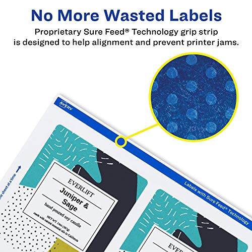 Avery® Printable Durable White Rectangle Labels, Sure Feed® Technology, 3-1/3" x 4", Waterproof Labels, Laser & Pigment-Based Inkjet Compatible, 300 Total - style: 300 labels