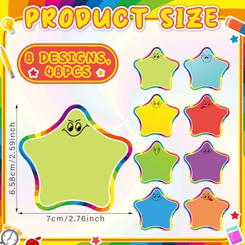 Resurhang 48 Pcs Magnetic Name Tags for School Bus, Star Shaped Design - style: Star