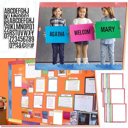 Sinload 92 Pcs Science Fair Board Supplies 60 Trim Scalloped Poster Boards 18 Presentation Subtitles 6 Project Titles 8 Letter Sticker for Classroom Display Boards(Pastel,Wave) - color: Pastel, style: Wave