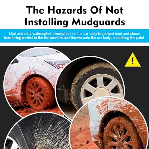 2 PCS Mud Flaps, 8.27 × 12.60 Inches Mud Guards, Flexible Front & Rear Mudflaps Protection Shield, Universal for Car, Truck, SUV (Black)