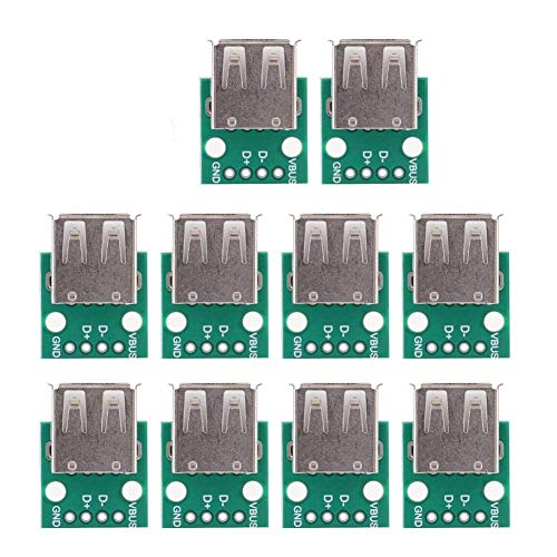USB-A Female Breakout Board DIP Adapter 2.54mm Pitch 4-Pin
