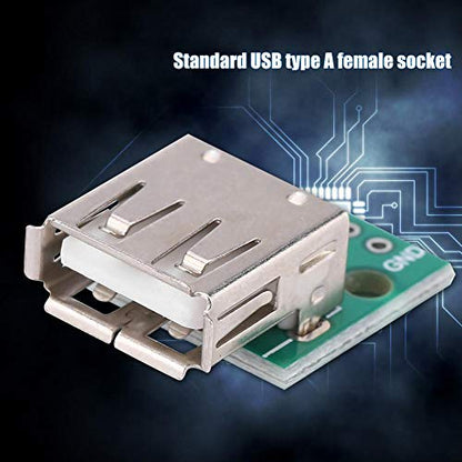 USB-A Female Breakout Board DIP Adapter 2.54mm Pitch 4-Pin