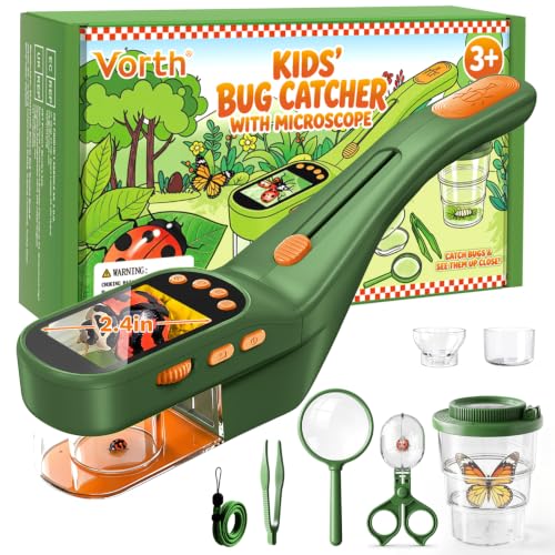 Bug Catcher for Kids with Microscope, Bug Catching Kit-Dark Green - color: Dark Green